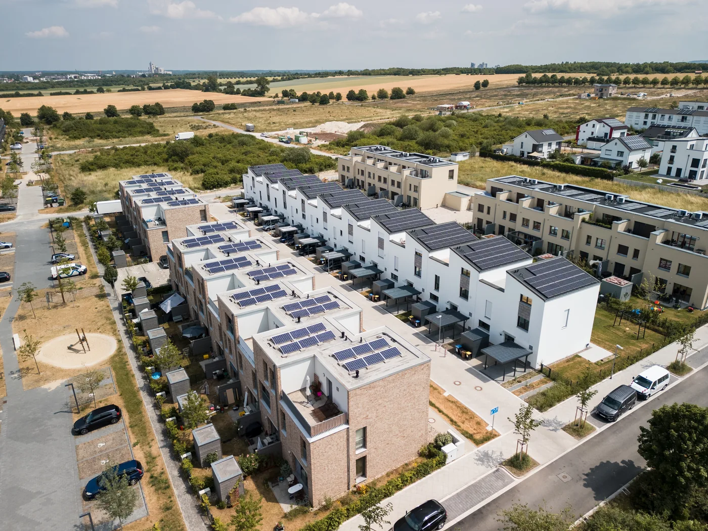 Luftaufnahme Windpark in der Gemeinde
